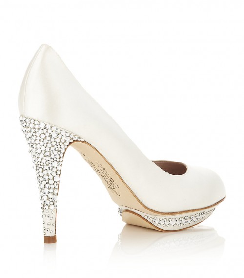 Harriet Wilde crystal peep toe bridal shoes