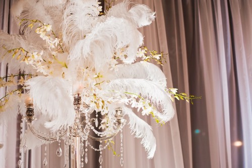 Ostrich feather wedding decoration