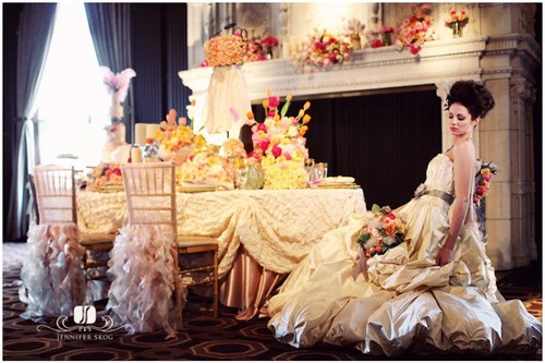 Marie Antoinette styled wedding ideas, via Jennifer Skoog