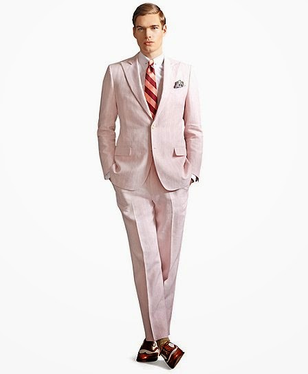 Blush pink suit by Brooks Brothers
