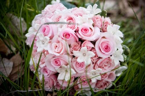 Rose pink bridal bouquet