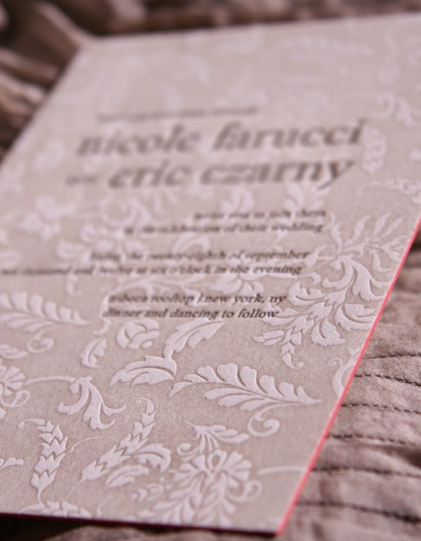 Pink Saison Couture letterpress stationery - Luxe Paperie