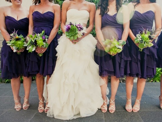 Dark purple bridesmaids dresses