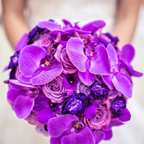 Purple orchid bouquet